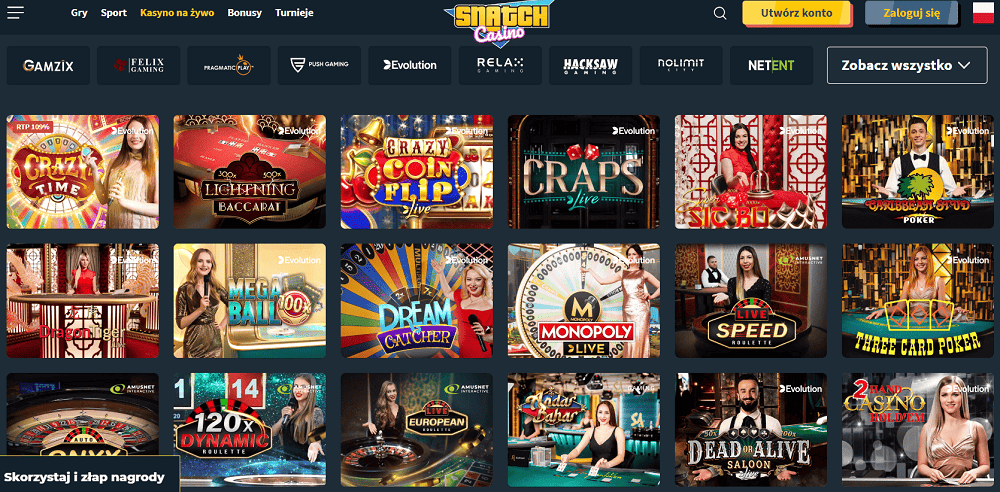 Snatch casino na żywo