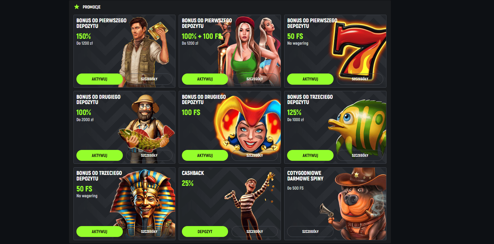 spingreen casino bonus promocje