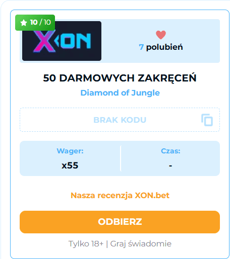 Odbierz XON bet bonus bez depozytu – 50 darmowych spinów od GHZD!