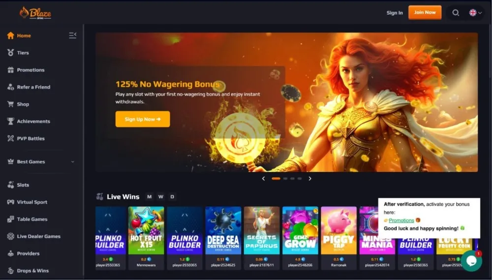 blaze spins casino strona