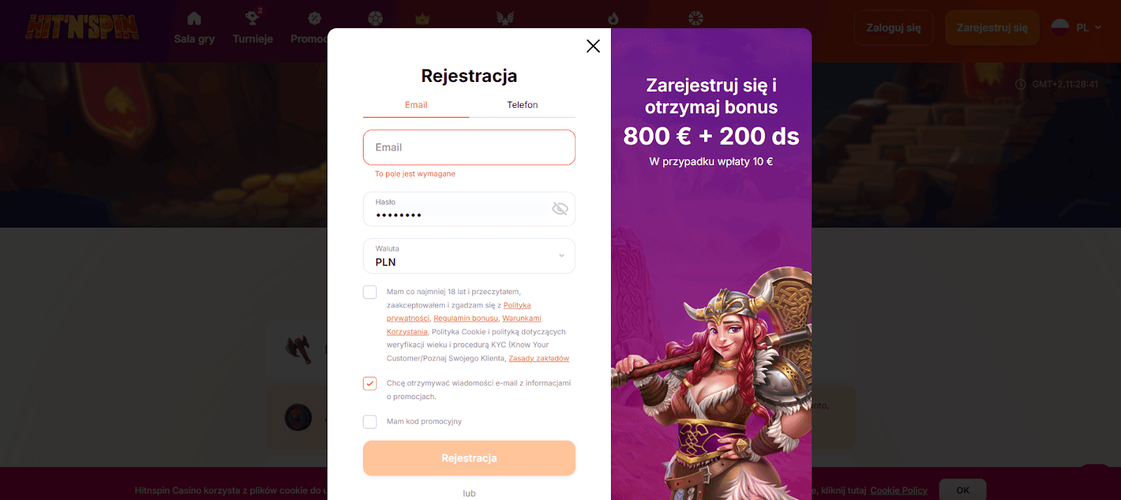 hitnspin casino bonus krok 4