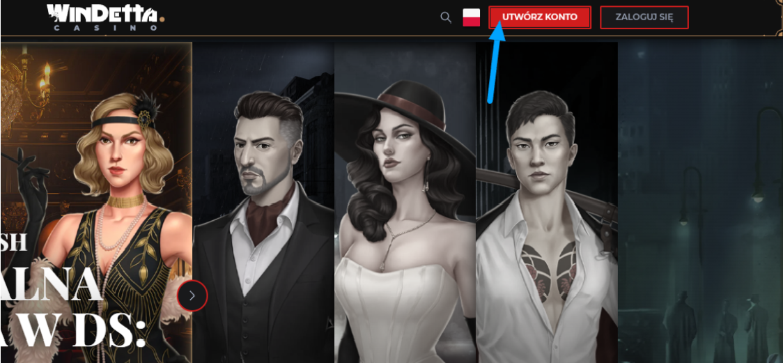 Windetta kasyno online rejestracja krok 1