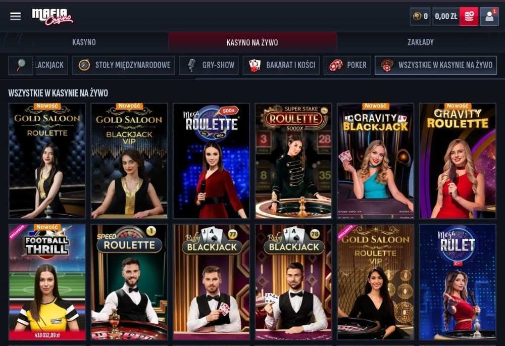mafia casino sekcja live