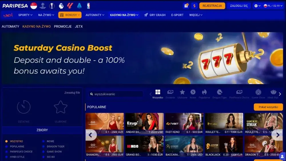 paripesa casino strona