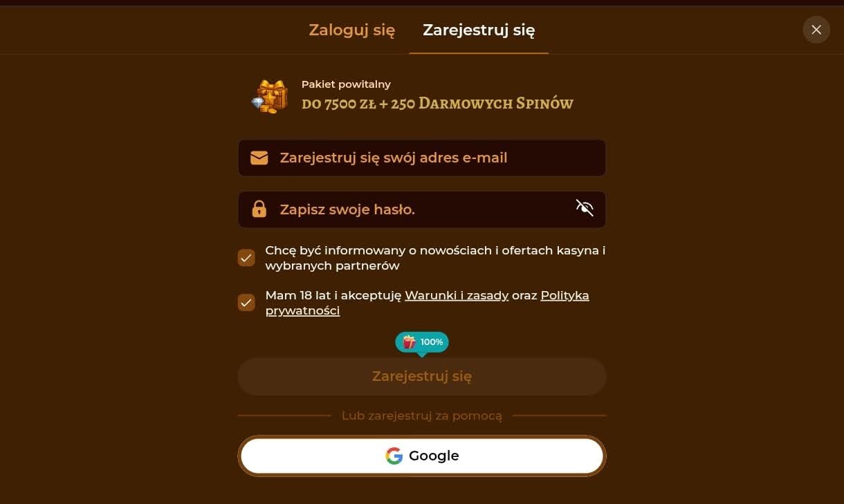 playjonny online rejestracja krok 2