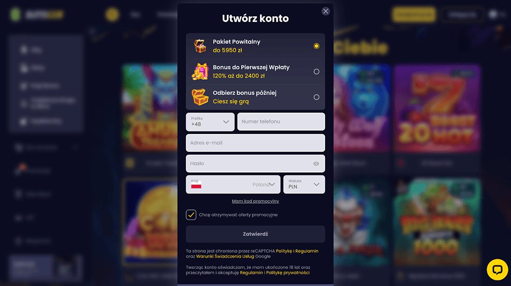 slotsgem casino rejestracja
