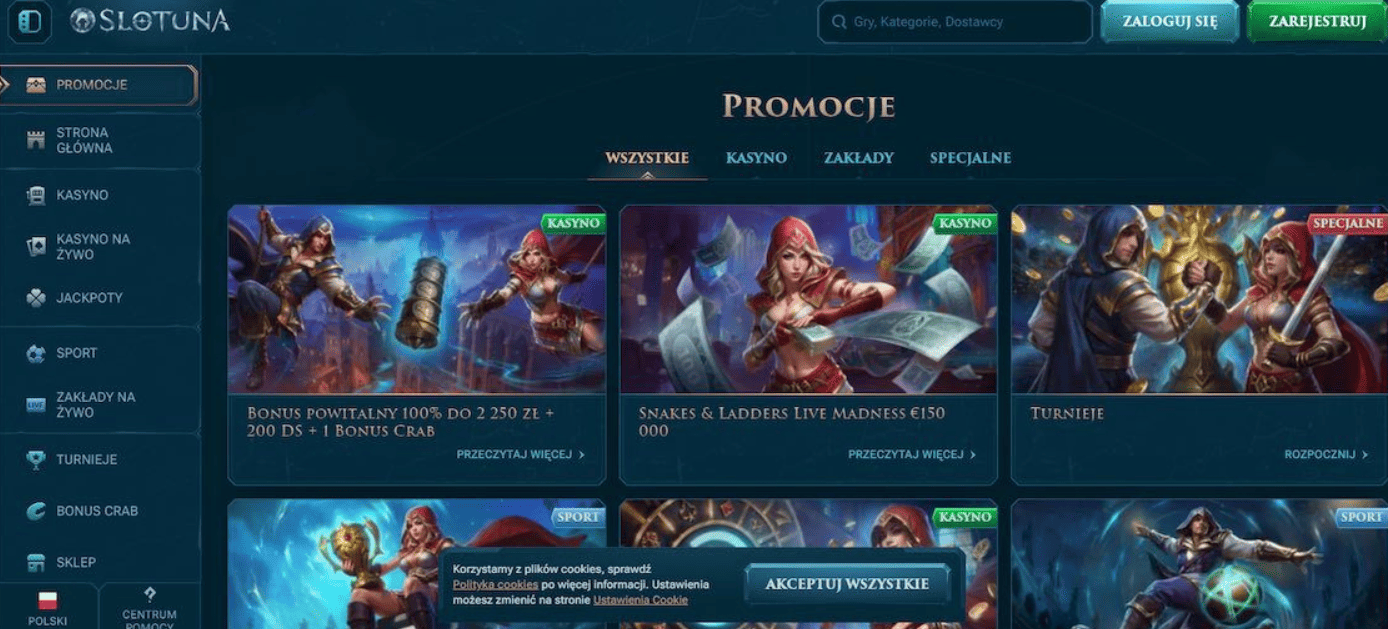 slotuna casino rejestracja krok 1