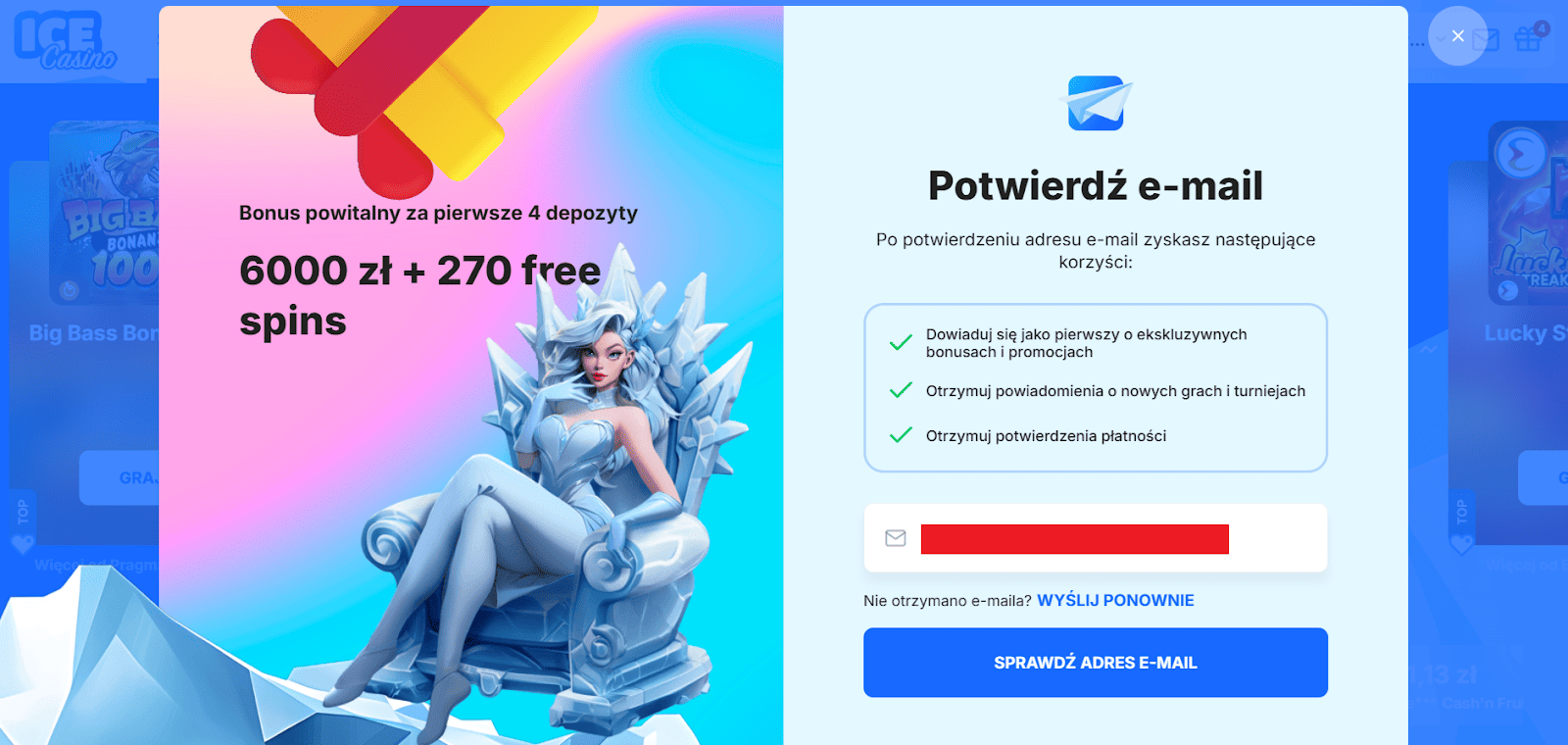 weryfikacja konta icecasino